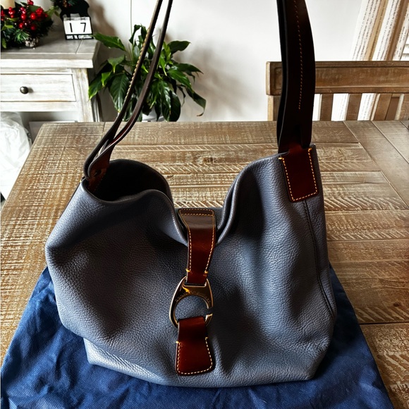 Handbags - Dooney and Burke Stylish Blue Leather Shoulder Bag